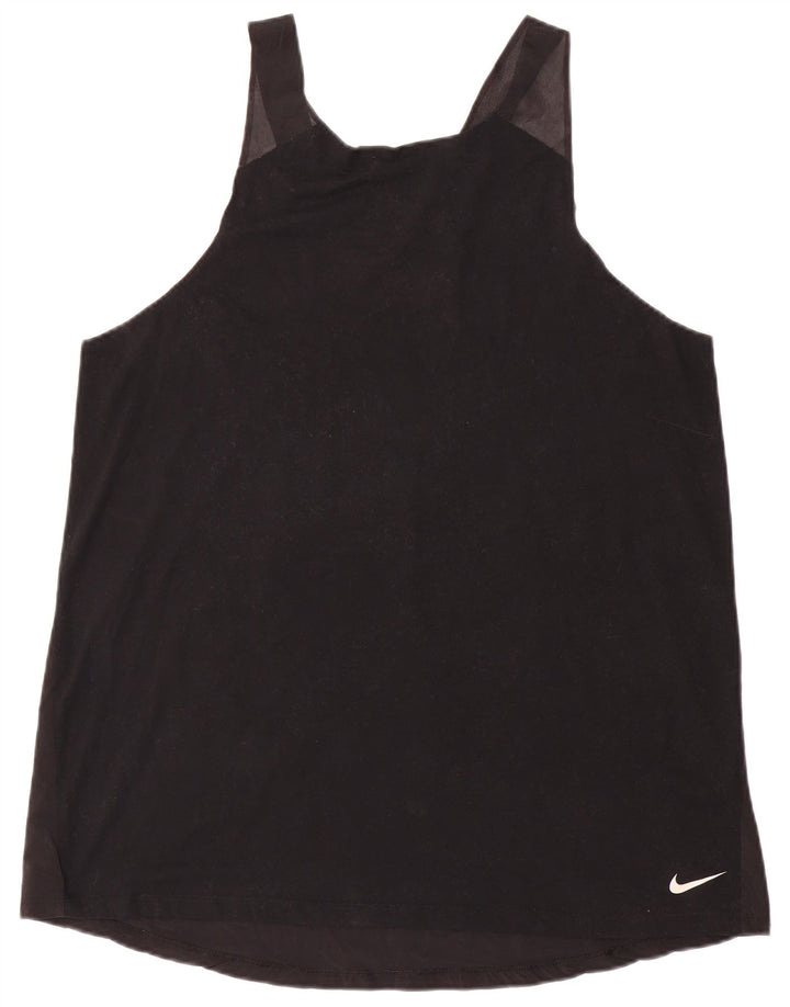 NIKE Camiseta sin mangas para mujer ES 40 XL Negro Colorblock Poliéster