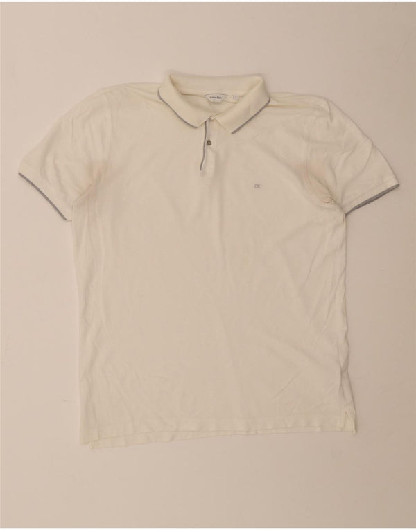 Polo Calvin Klein para hombre de algodón blanco grande
