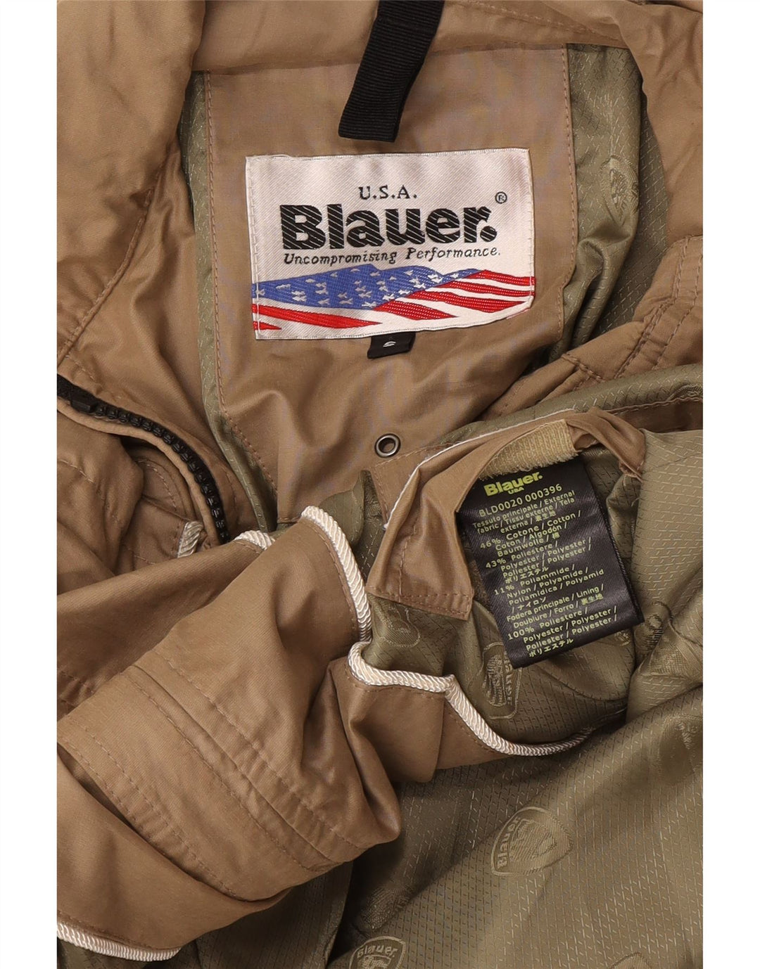 Blauer Chaqueta utilitaria para mujer UK 10 Small Beige Cotton