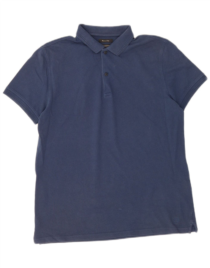 Polo Massimo Dutti Hombre Algodón Azul Marino Medio