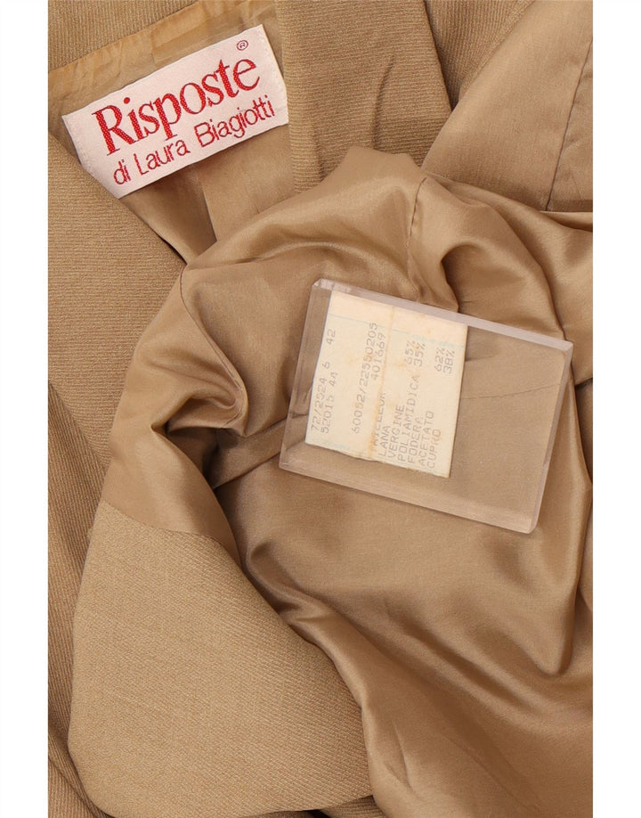 Laura Biagiotti Chaqueta tipo blazer Risposte de 1 botón para mujer IT 42 Beige medio
