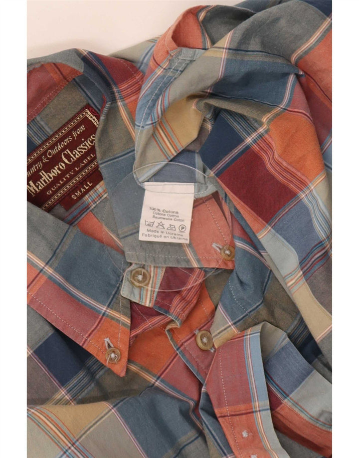 Marlboro Classics Camisa Hombre Small Multicolor Cuadros Algodón