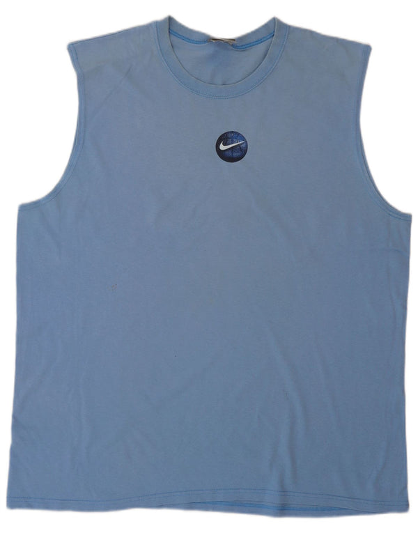 NIKE Hombre Graphic Vest Top XL Algodón Azul