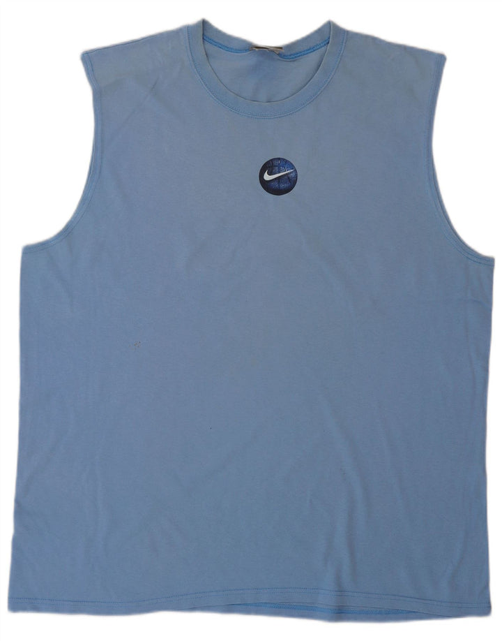 NIKE Hombre Graphic Vest Top XL Algodón Azul