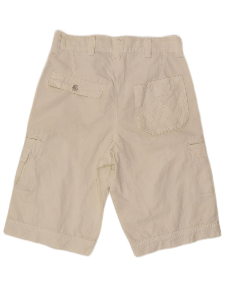 Wrangler Hombres Fitz Cargo Shorts W30 Algodón Blanco Mediano
