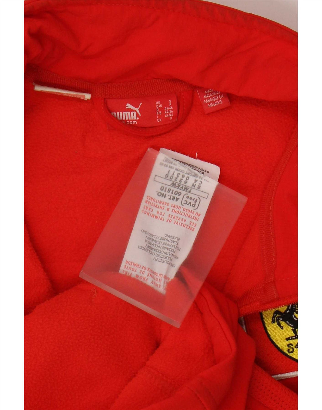 Puma Mens Ferrari Graphic Chándal Top Chaqueta Pequeña Poliéster Rojo