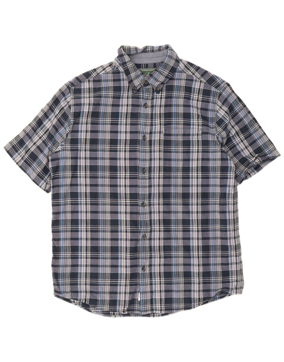 Woolrich Camisa Regular Fit De Manga Corta Para Hombre Algodón A Cuadros Azul Grande