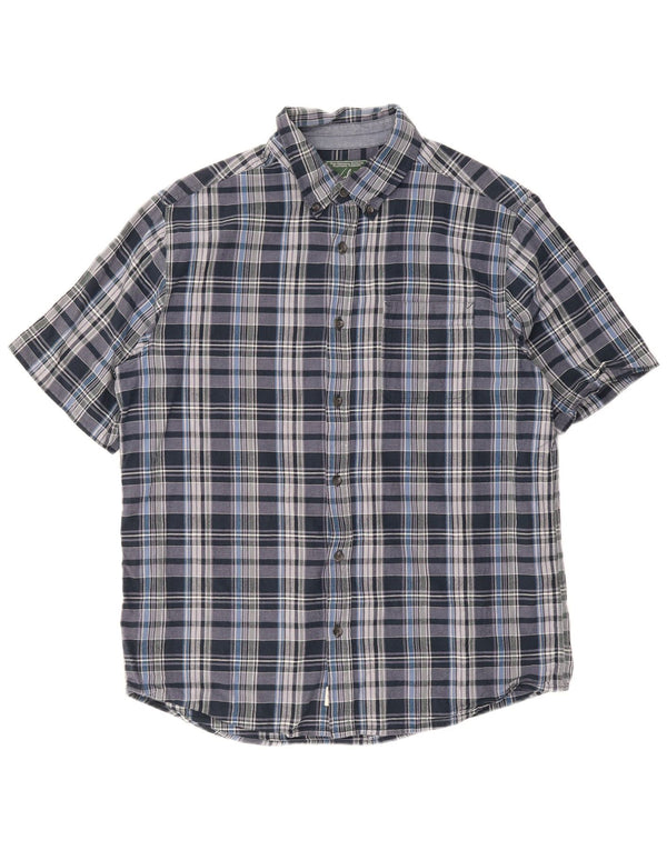 Woolrich Camisa Regular Fit De Manga Corta Para Hombre Algodón A Cuadros Azul Grande