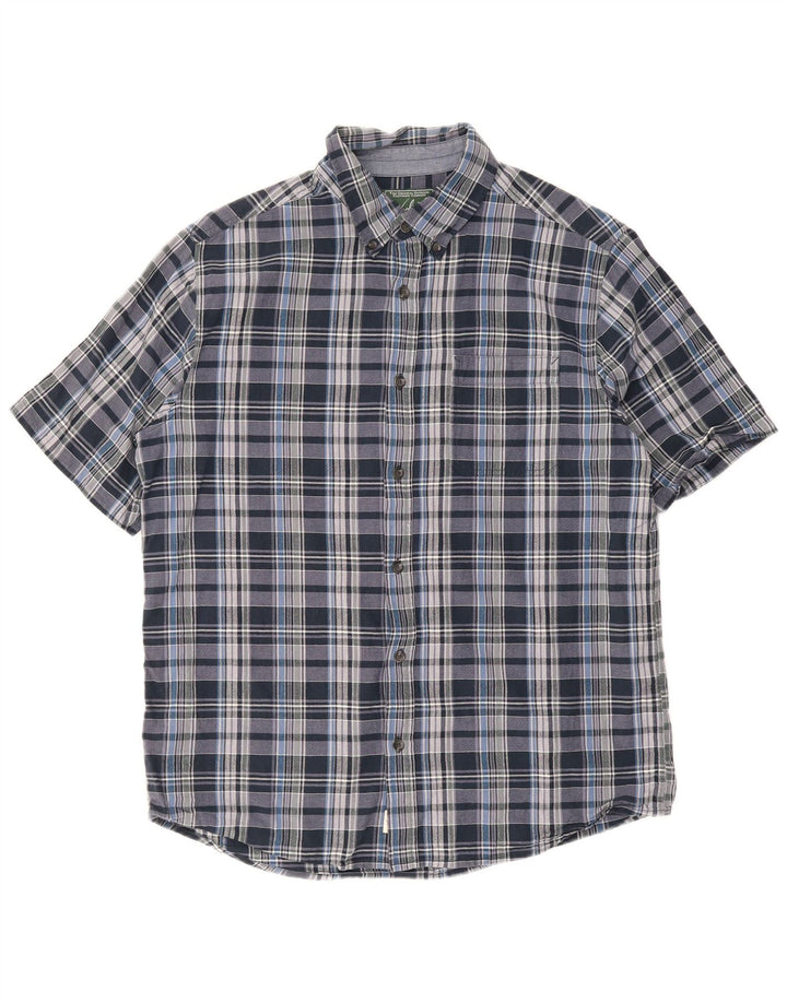 Woolrich Camisa Regular Fit De Manga Corta Para Hombre Algodón A Cuadros Azul Grande