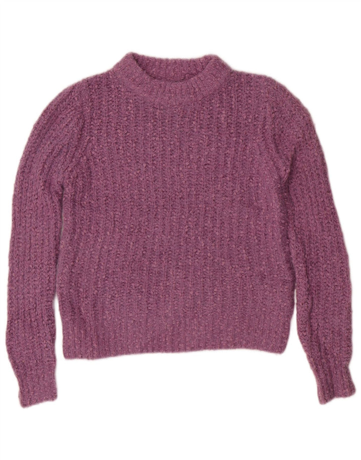 Marks & Spencer Jersey con Cuello Barco para Mujer UK 8 Small Poliéster Morado