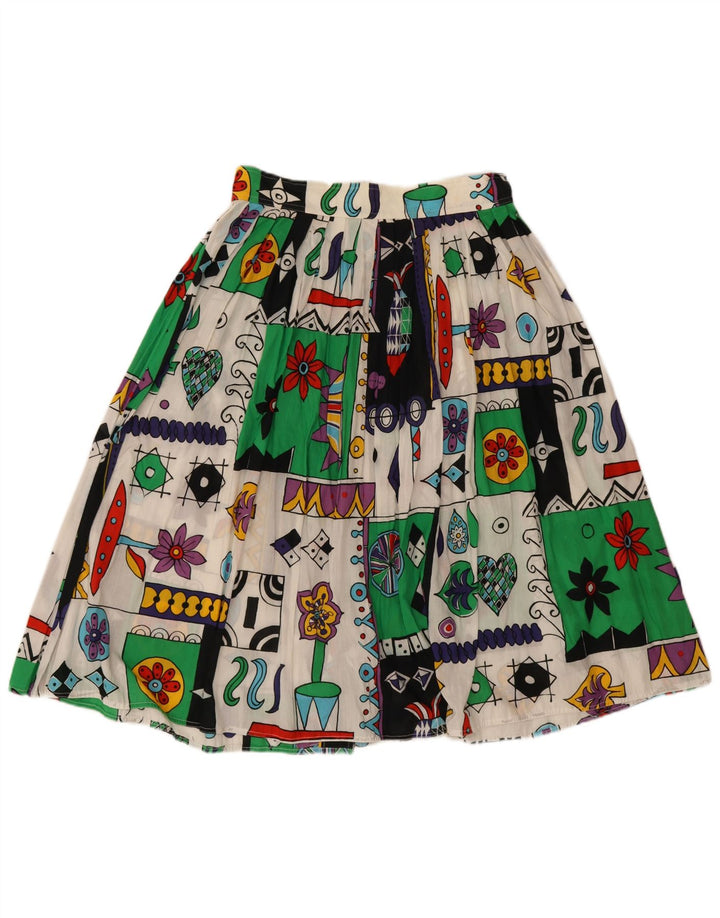 Falda plisada vintage para mujer IT 46 Grande W30 Patchwork multicolor