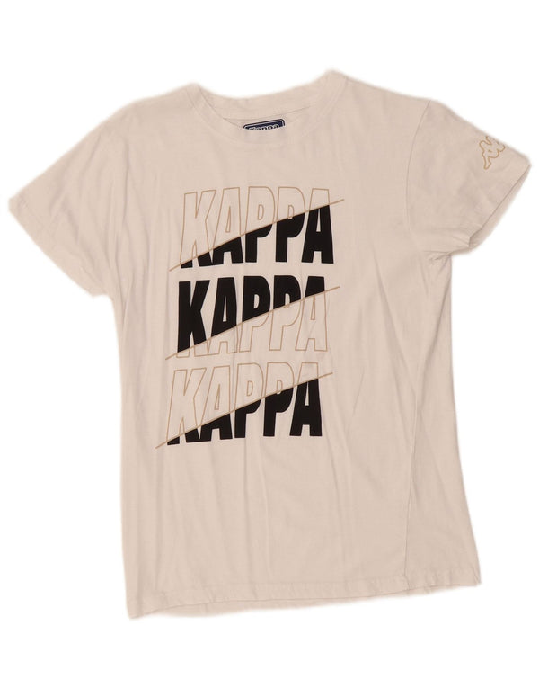 KAPPA Camiseta gráfica para mujer Top UK 10 Small White