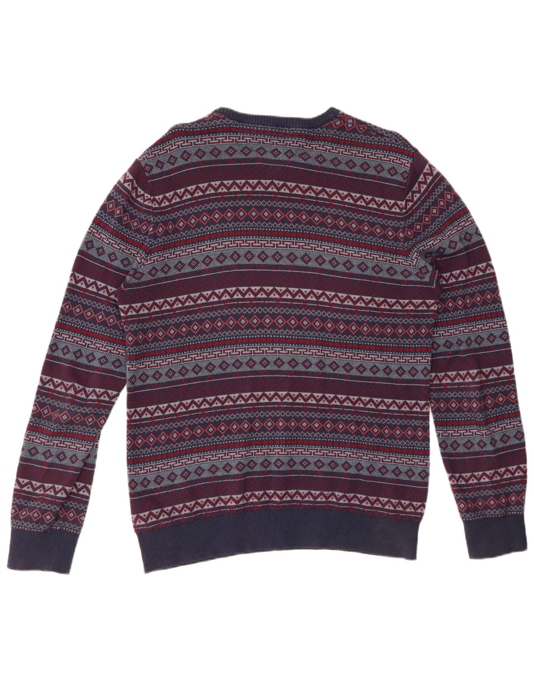 TOMMY HILFIGER Suéter tipo jersey con cuello redondo para hombre Azul marino mediano Fair Isle