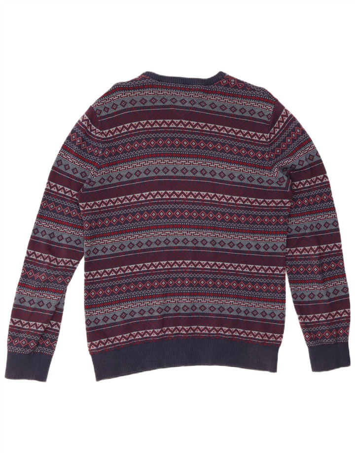 TOMMY HILFIGER Suéter tipo jersey con cuello redondo para hombre Azul marino mediano Fair Isle