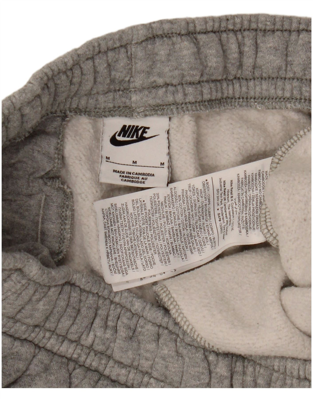 NIKE Hombre Pantalones de Chándal Joggers Medium W30 L27 Gris Algodón