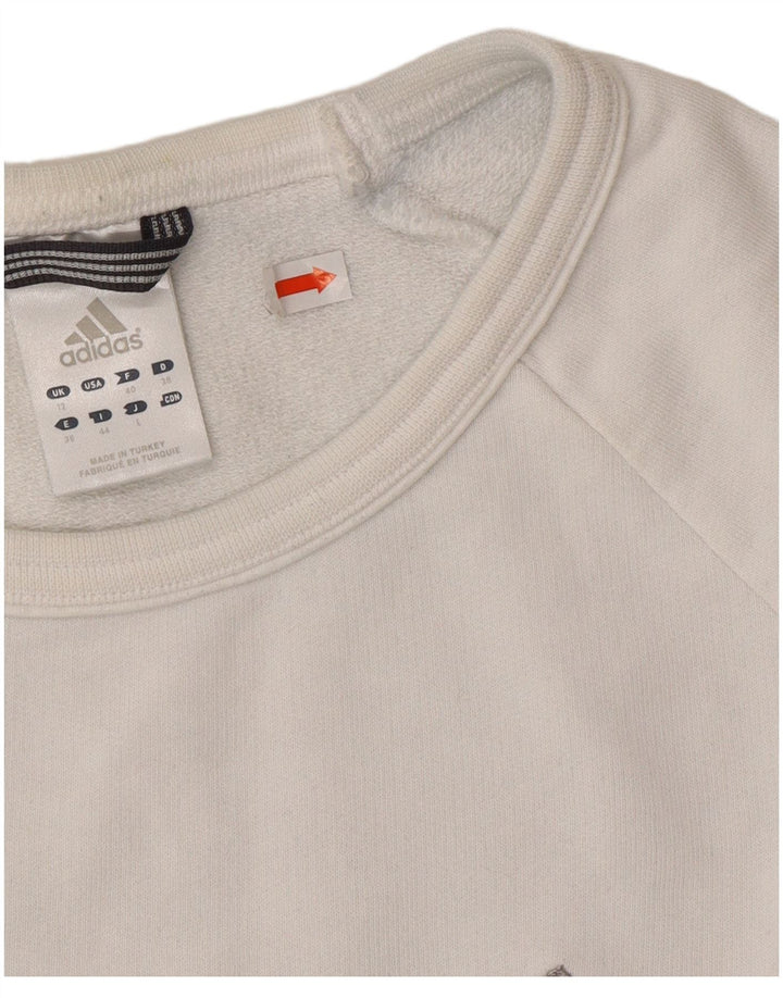 Adidas - Sudadera para mujer, talla 12, algodón blanco mediano
