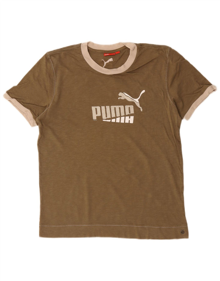 Camiseta Puma Hombre Graphic Top Algodón Marrón Medio