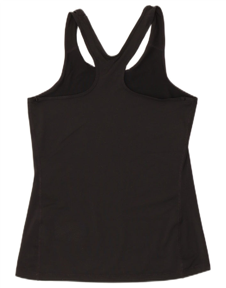 Nike Mujer Gráfico Chaleco Top UK 10 Pequeño Poliéster Negro