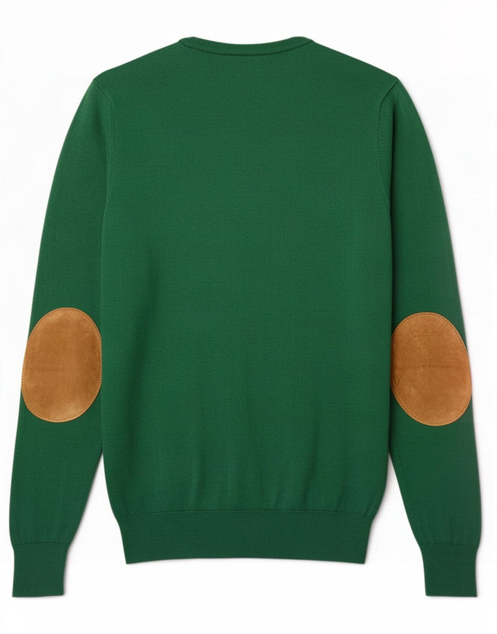 Massimo Dutti Hombre Jersey Cuello Pico Small Verde Algodón