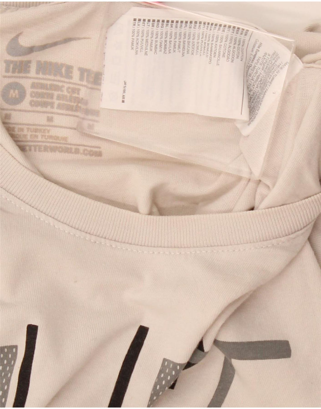 Nike Camiseta con gráfico de corte atlético para hombre Top de algodón gris medio