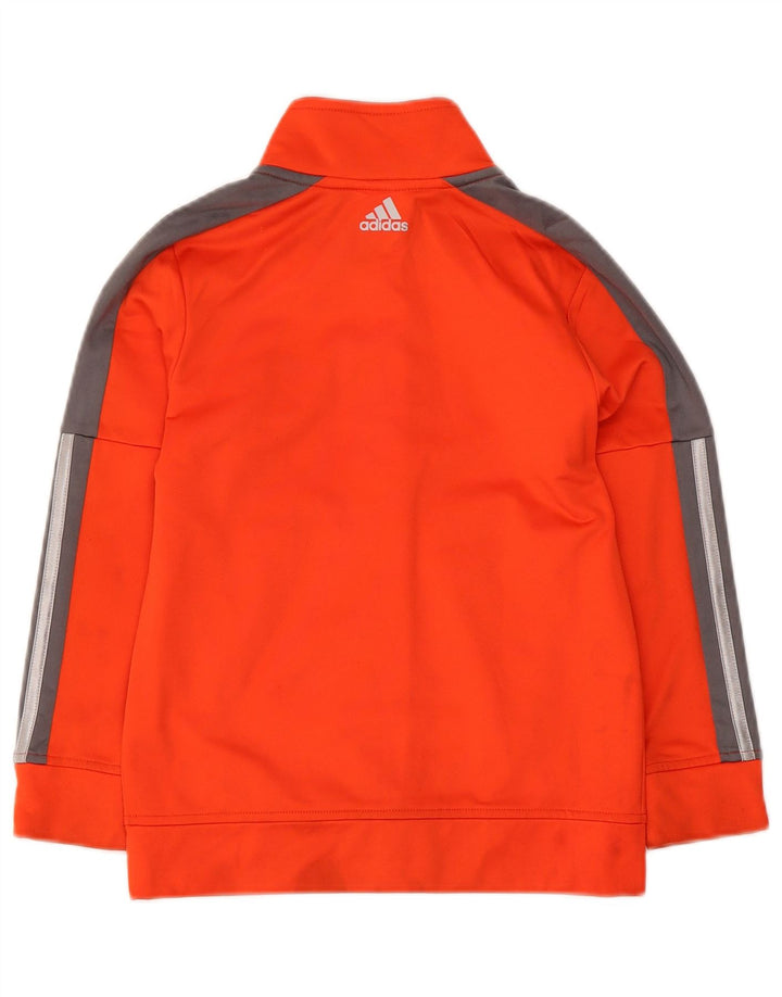 Adidas Boys Graphic Chándal Top Chaqueta 6-7 Años Naranja Rayas Poliéster