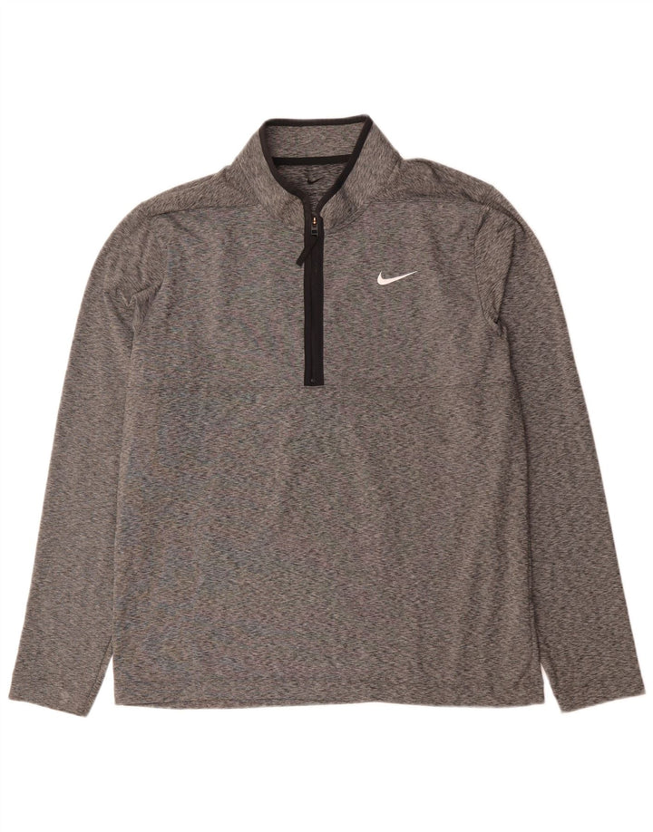 Nike Dri Fit - Chándal con cremallera y cuello para hombre, talla grande, color gris moteado