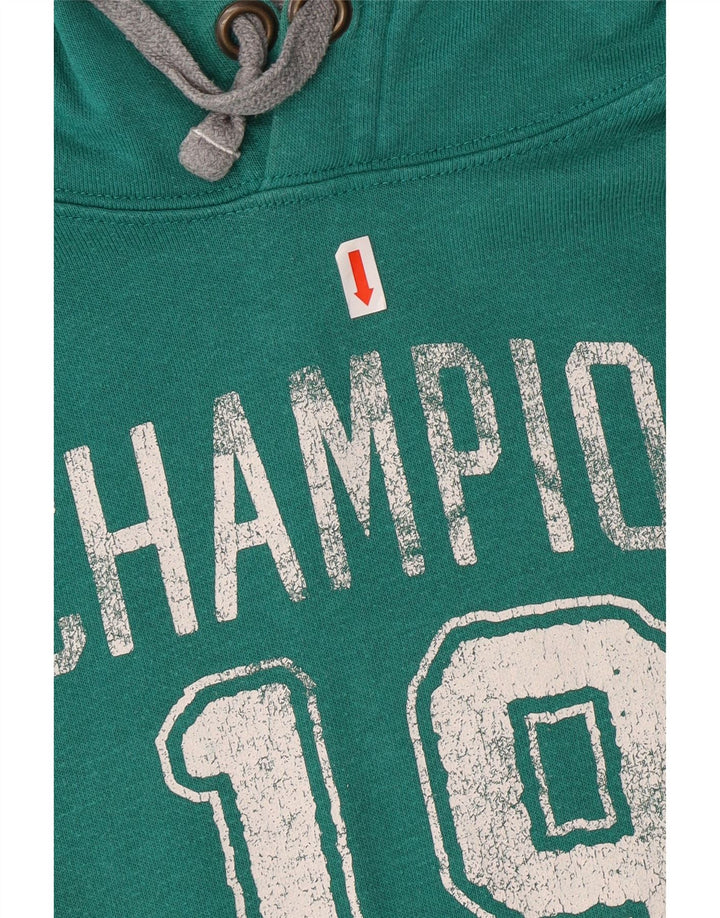 CHAMPION Sudadera con capucha gráfica para hombre Jersey grande de algodón verde