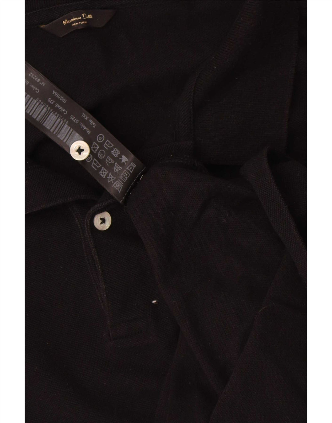 Massimo Dutti Polo Hombre 2XL Negro Algodón