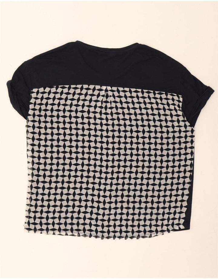Armani Exchange Camiseta para mujer Top UK 14 Medium Azul marino Geométrico