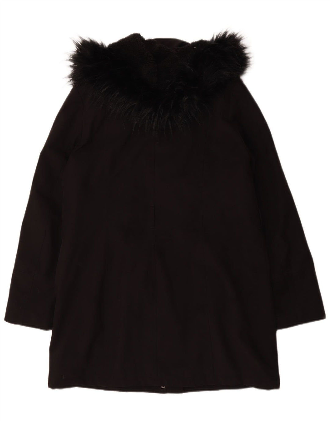 Dkny Abrigo Sherpa con capucha para mujer UK 46 Grande Poliéster negro