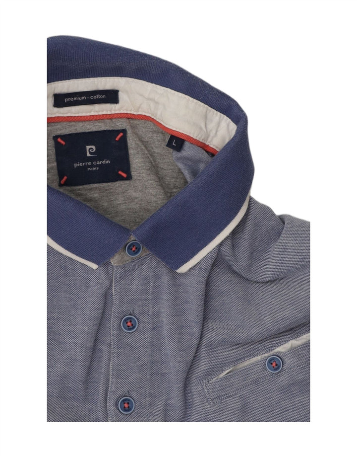Pierre Cardin Polo Hombre Grande Azul Algodón