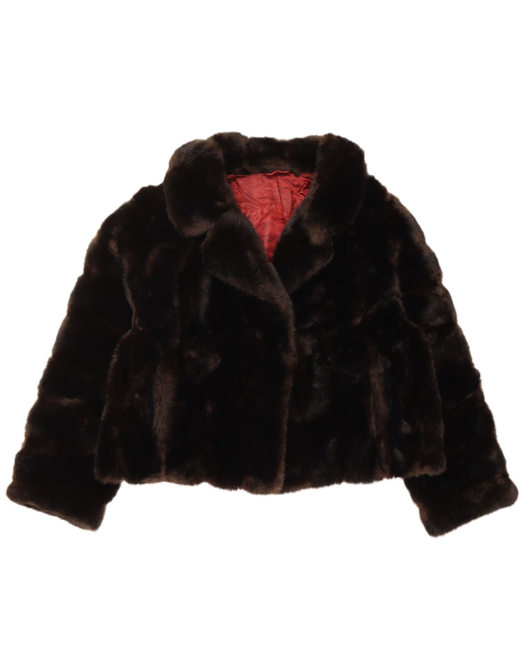 TISSAVEL Chaqueta de piel sintética para mujer ES 40 XL Marrón Poliacrílico