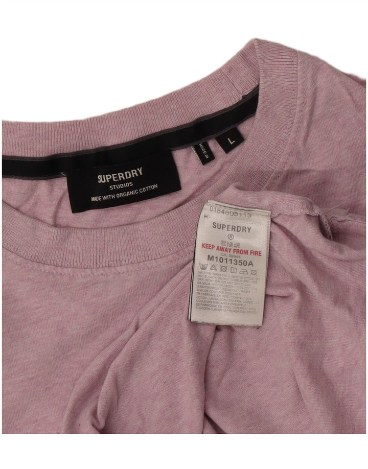 Superdry Camiseta para hombre Top Large de algodón rosa