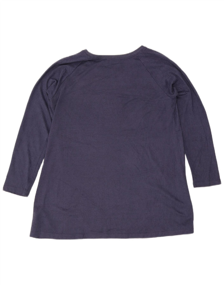 Marks & Spencer Top tipo túnica de manga larga para mujer UK 46 Poliéster azul grande