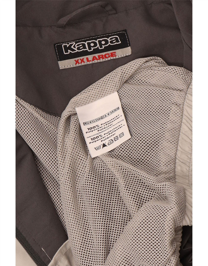 KAPPA Chaqueta de chándal para hombre 2XL Gris Colorblock Poliéster