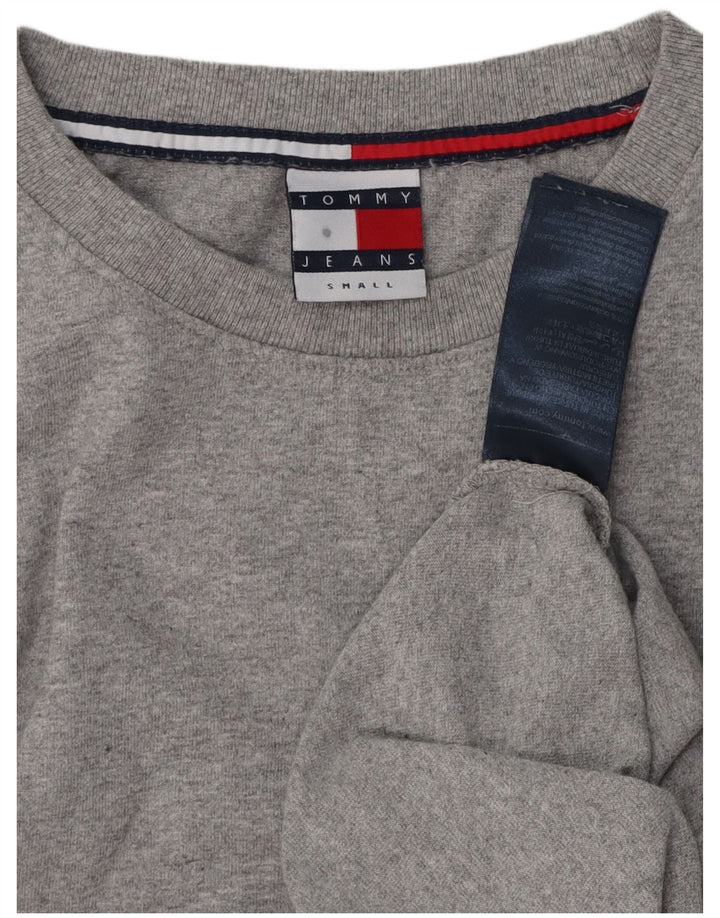 TOMMY HILFIGER Top gráfico para hombre de manga larga de algodón gris pequeño
