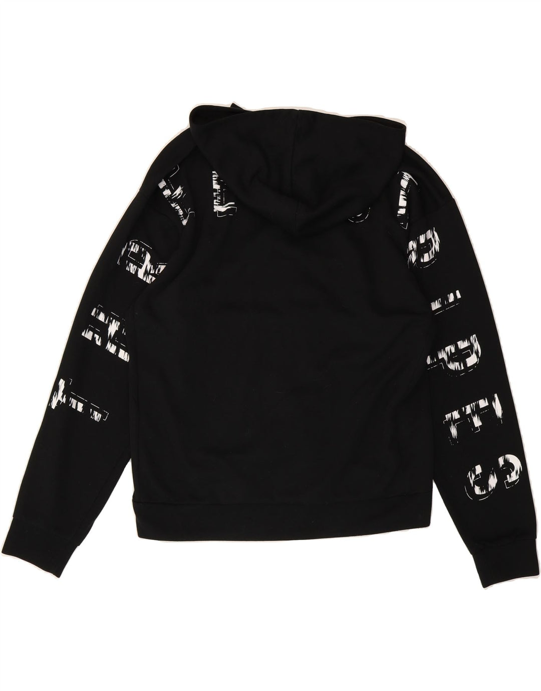 ADIDAS Mens Graphic Zip Hoodie Sweater Medium Black Polyester Vintage Adidas and Second-Hand Adidas from Messina Hembry 