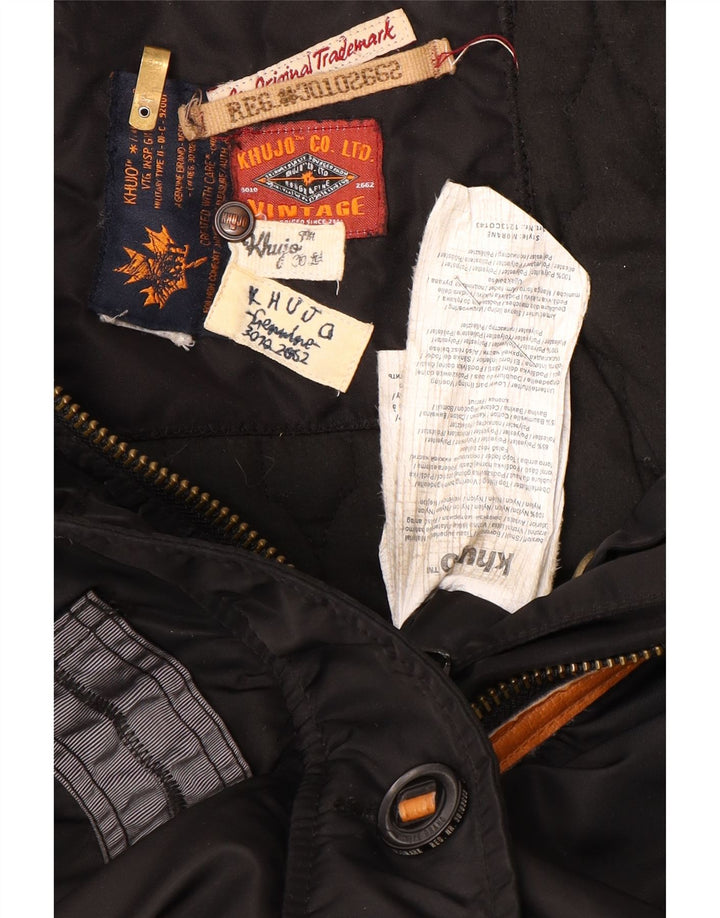 KHUJO Abrigo acolchado con capucha para mujer UK 44 Mediano Negro Poliéster