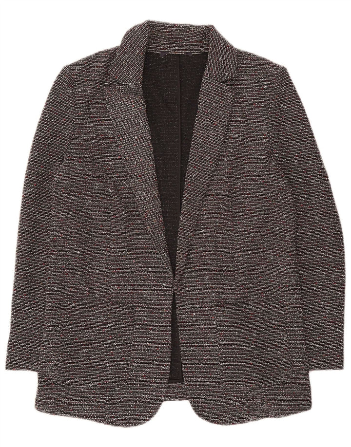 Marks & Spencer Chaqueta tipo blazer abierta para mujer, Reino Unido 42, mediana, moteada en negro
