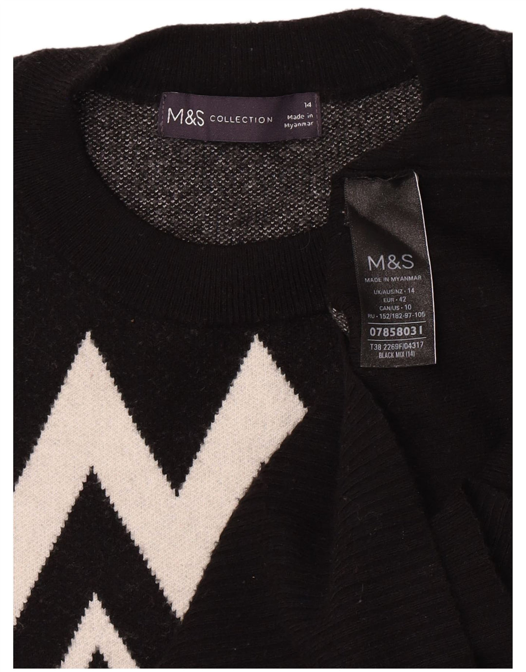 Marks & Spencer - Jersey de cuello redondo para mujer, talla 40, talla M, color negro