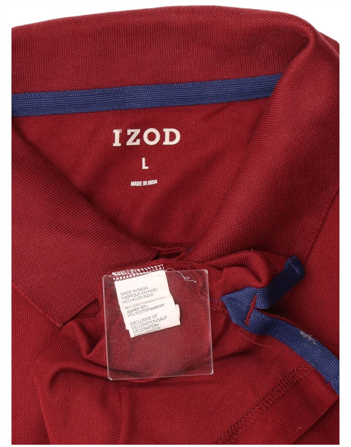 IZOD Polo para hombre de algodón burdeos grande