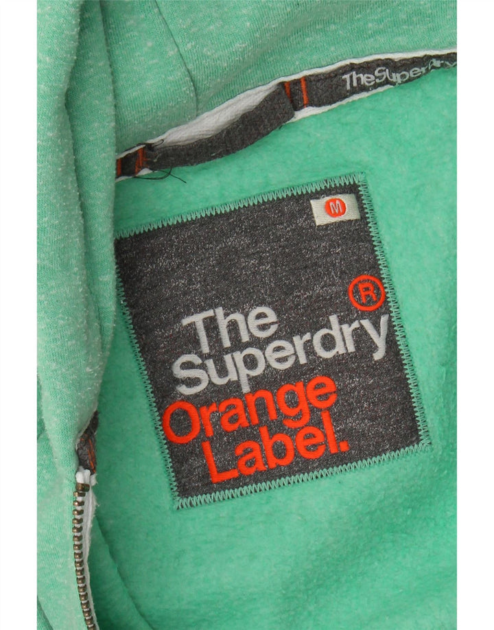 Superdry Sudadera con capucha y cremallera para mujer Reino Unido 40 Algodón moteado verde medio