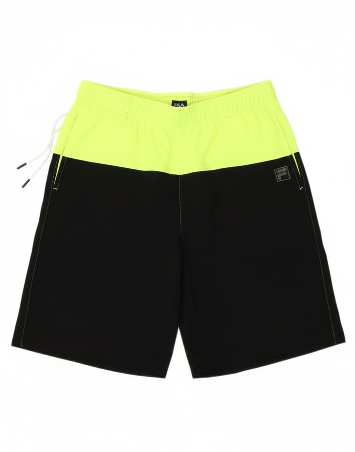 Fila Shorts deportivos para niño 15-16 años Poliéster color block negro