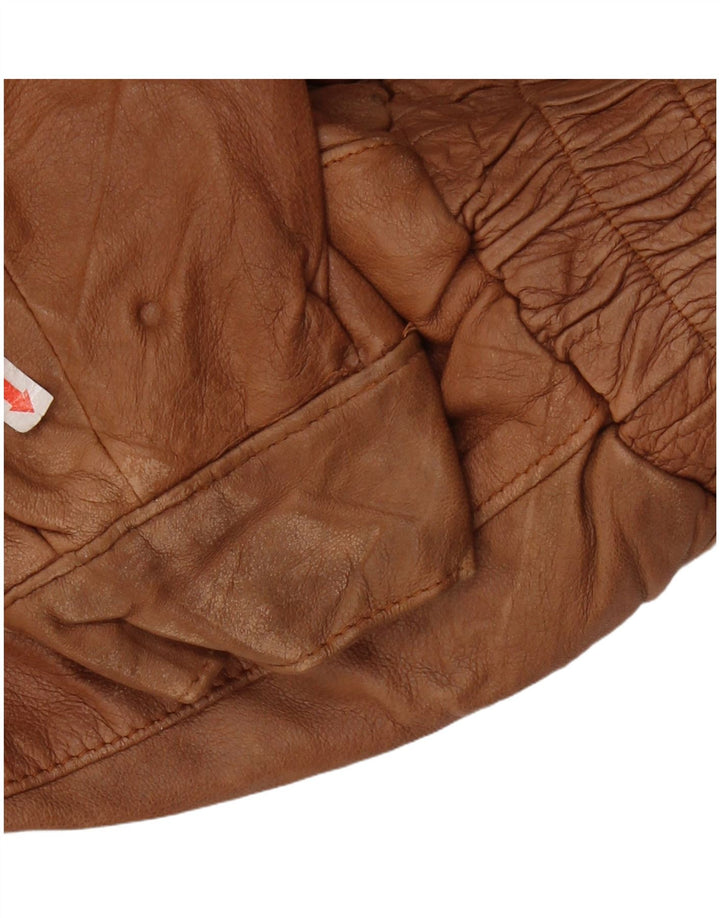 VINTAGE Chaqueta de cuero militar para hombre Reino Unido 44 2XL Cuero marrón