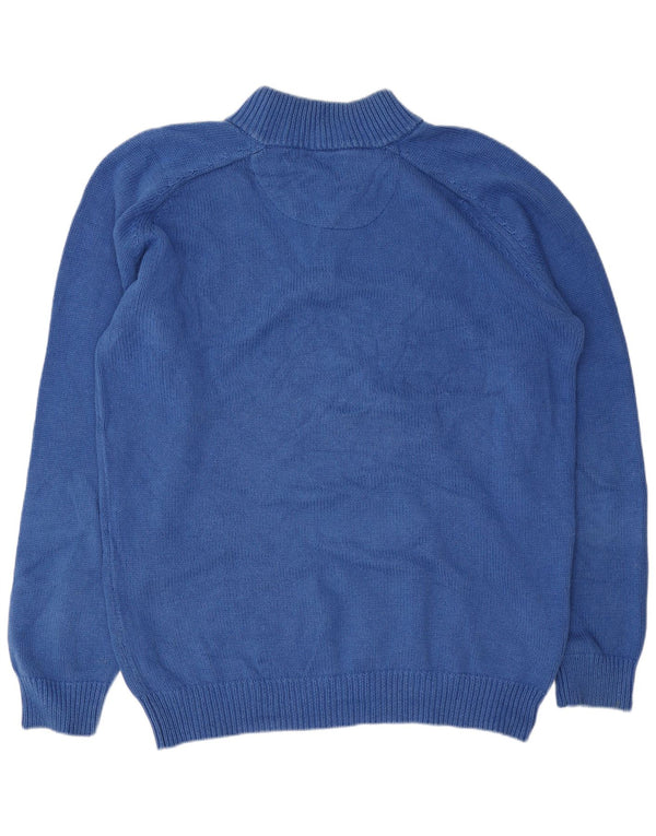 Massimo Dutti Jersey Hombre con Cuello Botonado 2XL Algodón Azul