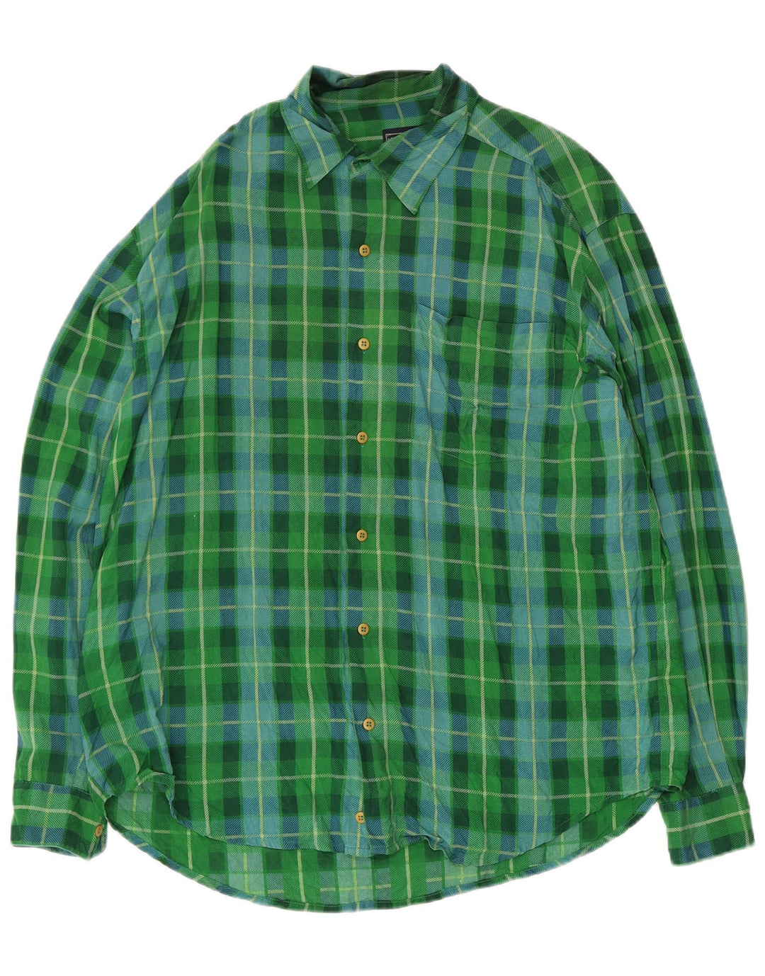 Camisa de hombre Via Ardigo de seda a cuadros verde medio