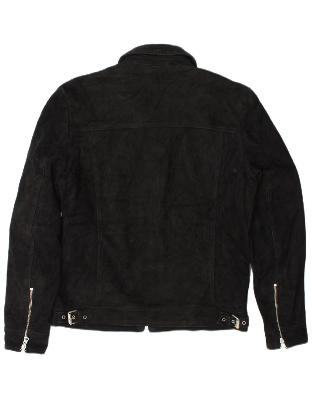 SUPERDRY Chaqueta de ante para hombre UK 36 Small Black Leather