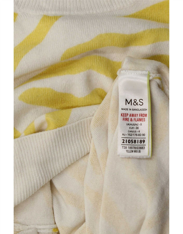 Marks & Spencer Suéter con Cuello Barco para Mujer UK 8 Small Amarillo