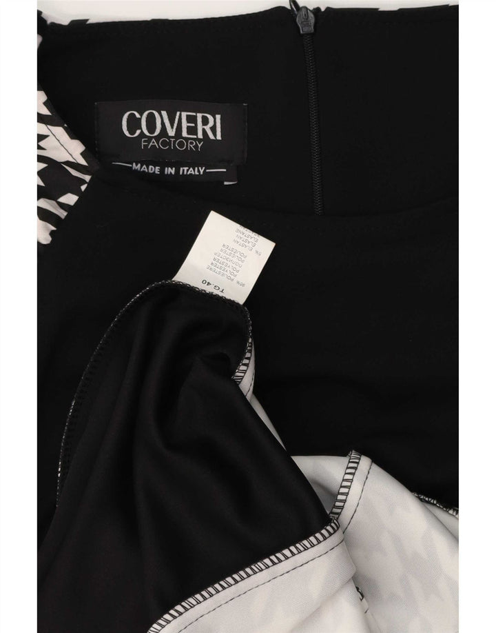 Coveri Vestido tubo de manga larga para mujer IT 40 Small Black Houndstooth