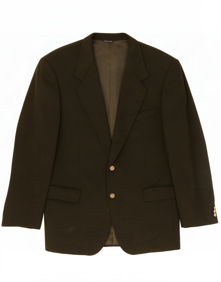 Vintage hombres 2 botones Blazer chaqueta IT 52 XL lana caqui